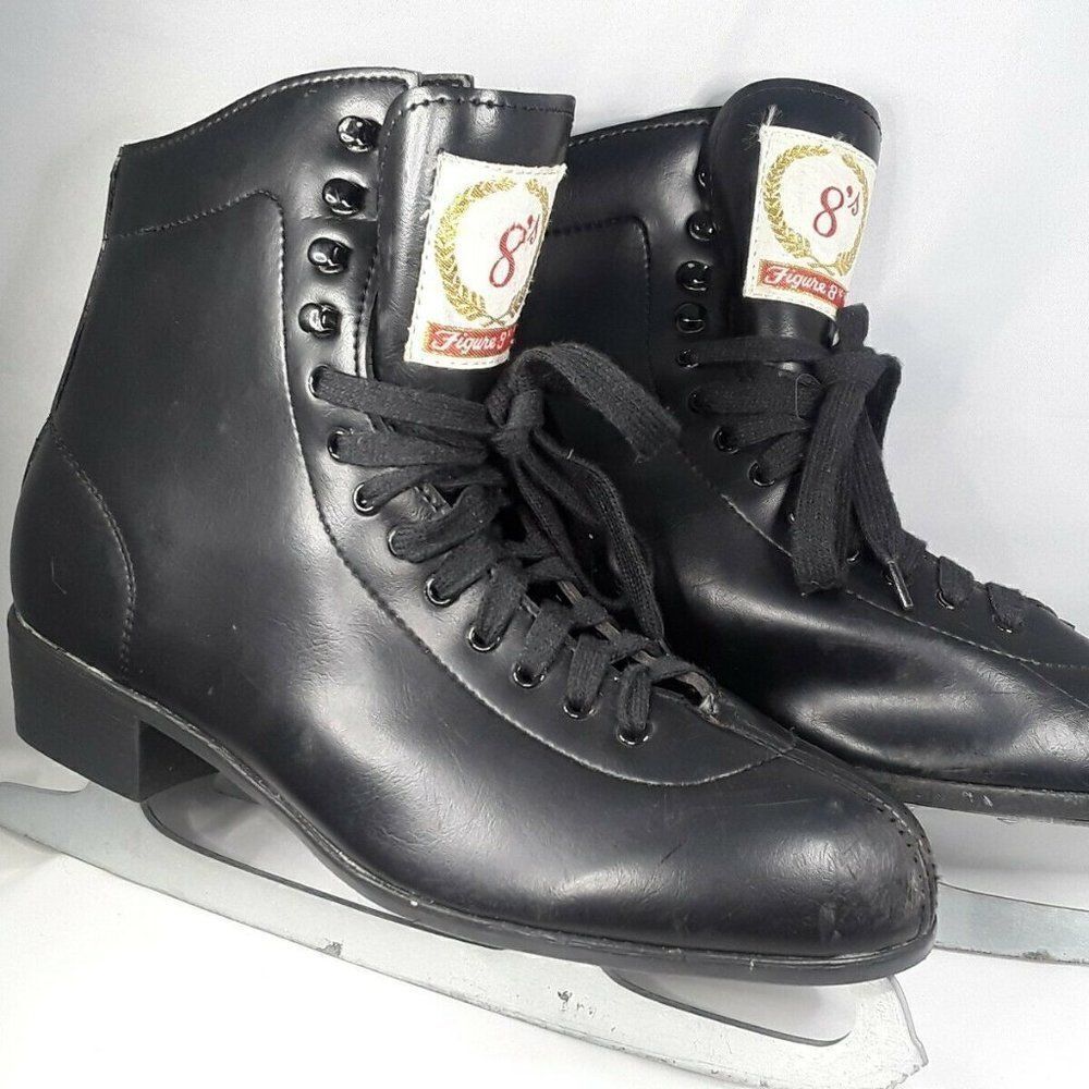 Vintage Figure 8's, Black, Ice Skating Shoes Sz 11
